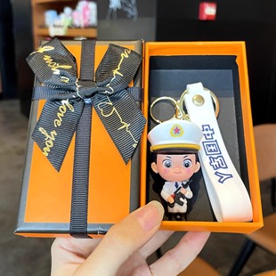 中国军人钥匙扣海陆空军公仔玩偶挂件定制国防宣传征兵纪念小礼品