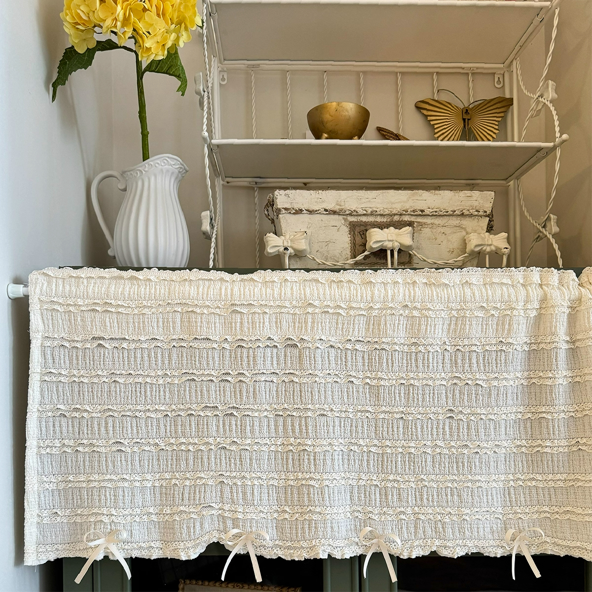 奶油蛋糕花边木耳褶花边厨房窗帘