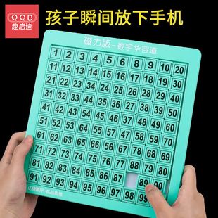数字华容道滑动拼图磁力版小学生益智玩具儿童三国板逻辑思维训练