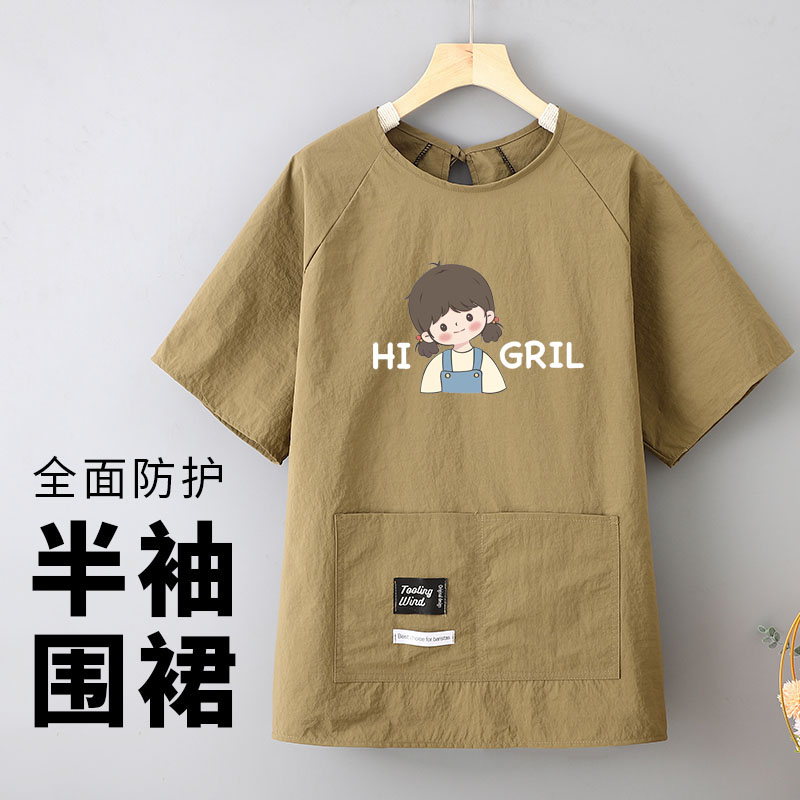 半袖围裙夏季薄款家居日用干活穿