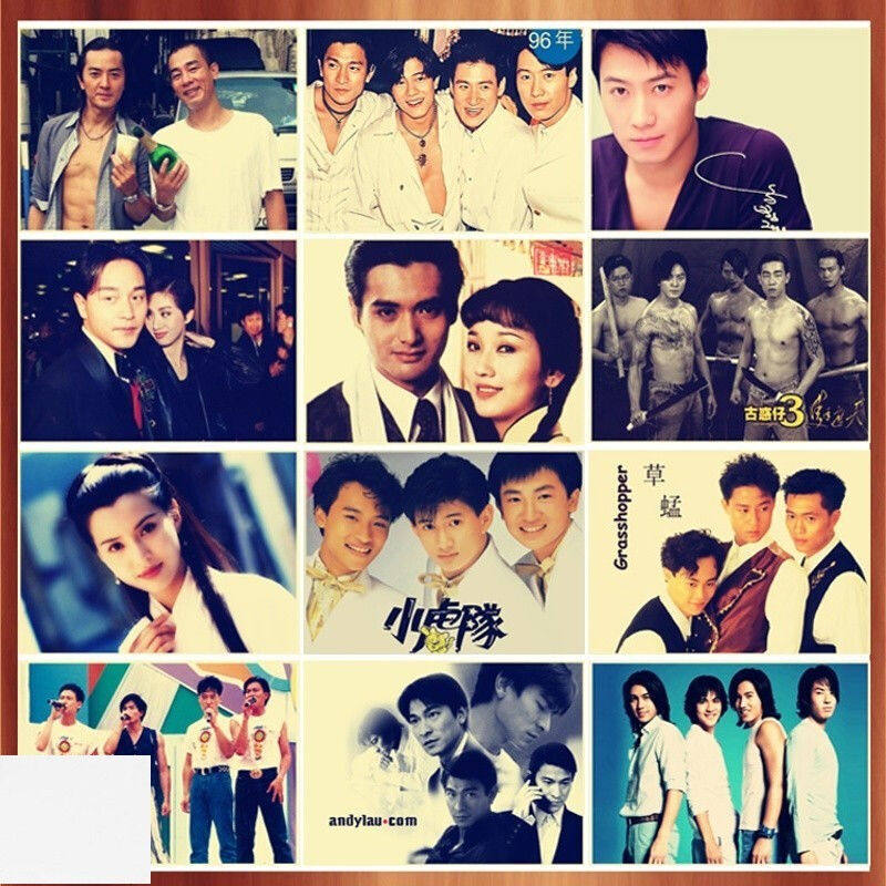 经典怀旧70后80后电影明星歌星复古牛皮纸海报宿柠檬黄李小龙16寸