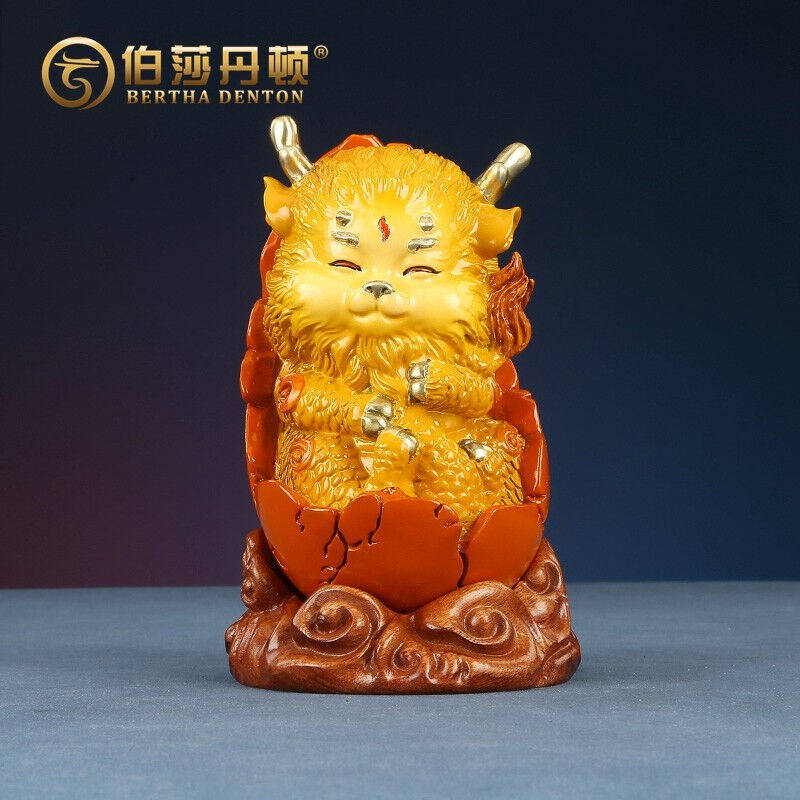 伯莎丹顿彩铜麒麟摆件幼崽麒麟蛋宠家居书房桌面生日礼品工艺品摆