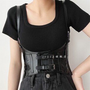 欧美lolita腰封马甲束腰腰带装 饰背带松紧吊带外穿背心女配饰皮带