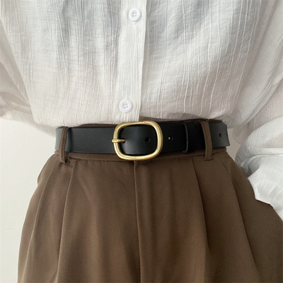 可免费加孔复古真皮皮带腰带