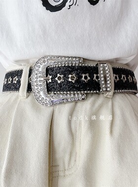 高级感亚文化朋克2k星星皮带女欧美时尚潮流百搭腰带配牛仔裤装饰