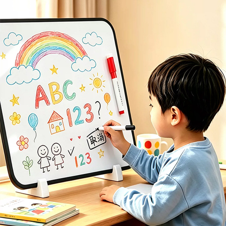 桌面磁吸白板双面儿童家用教学可擦移动写字小黑板画直播记事办公