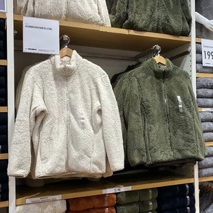 外套休闲保暖夹克上衣 长袖 日单优男装 长绒摇粒绒拉链茄克秋冬男士