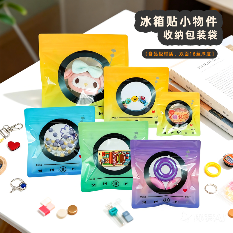 加厚平底拉链袋饰品卡片通用密封防漏耐磨收纳袋多尺寸包装袋