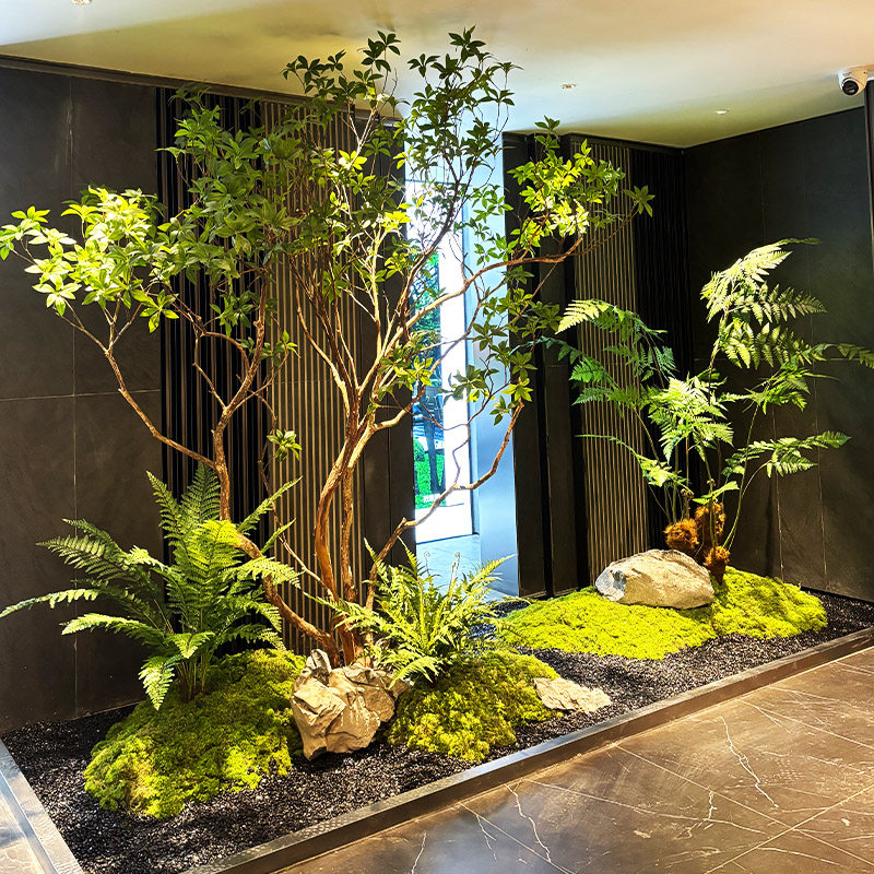 高端马醉木彷真绿色植物橱窗植物室内装饰树大型假树景观天井楼梯