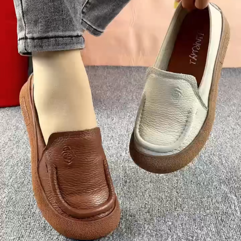 真皮妈妈鞋休闲单鞋女