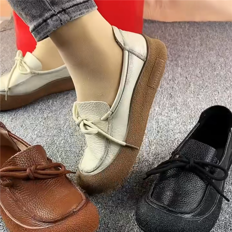 真皮单鞋女软底妈妈鞋