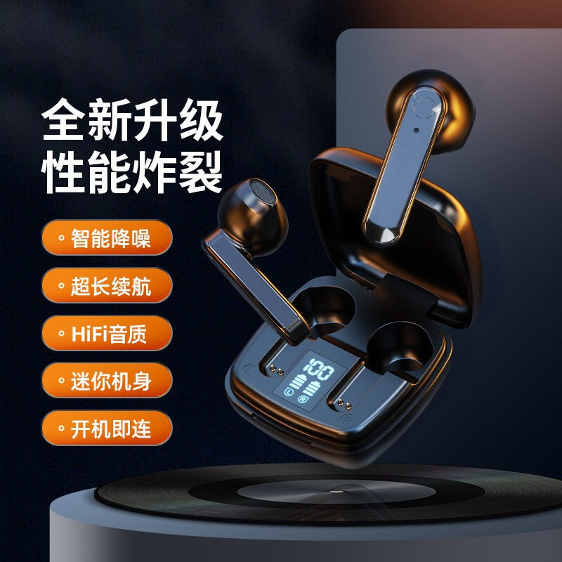 跨境T26无线蓝牙耳机降噪半入耳智能数显超长续航运动创意蓝牙5.0