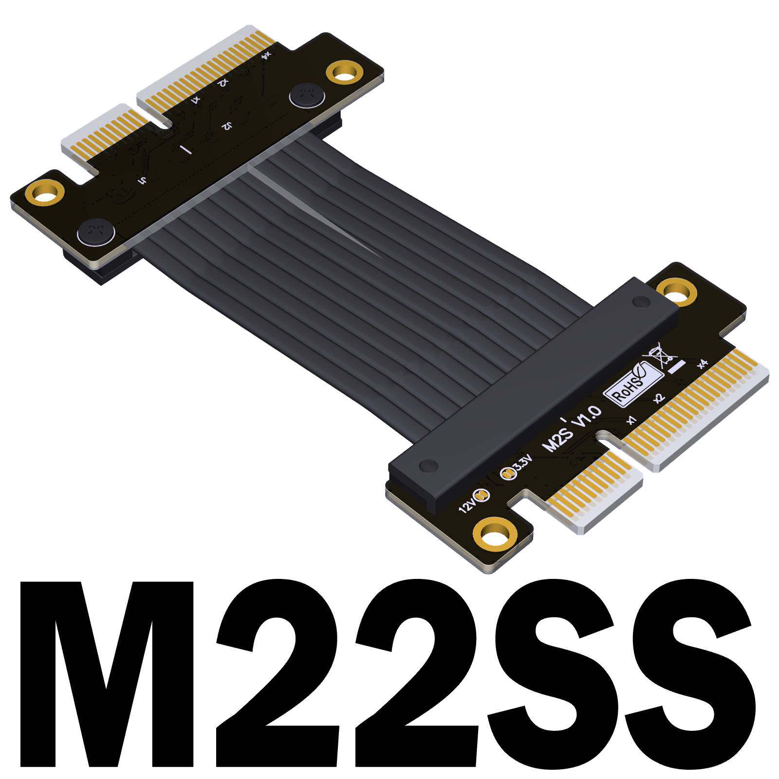 ADT PCI-E 4.0延长线 x4 公对公 pcie信号交换线 gen4全速