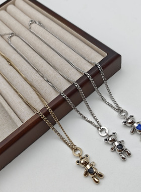 欧美新款简约时尚小熊吊坠项链