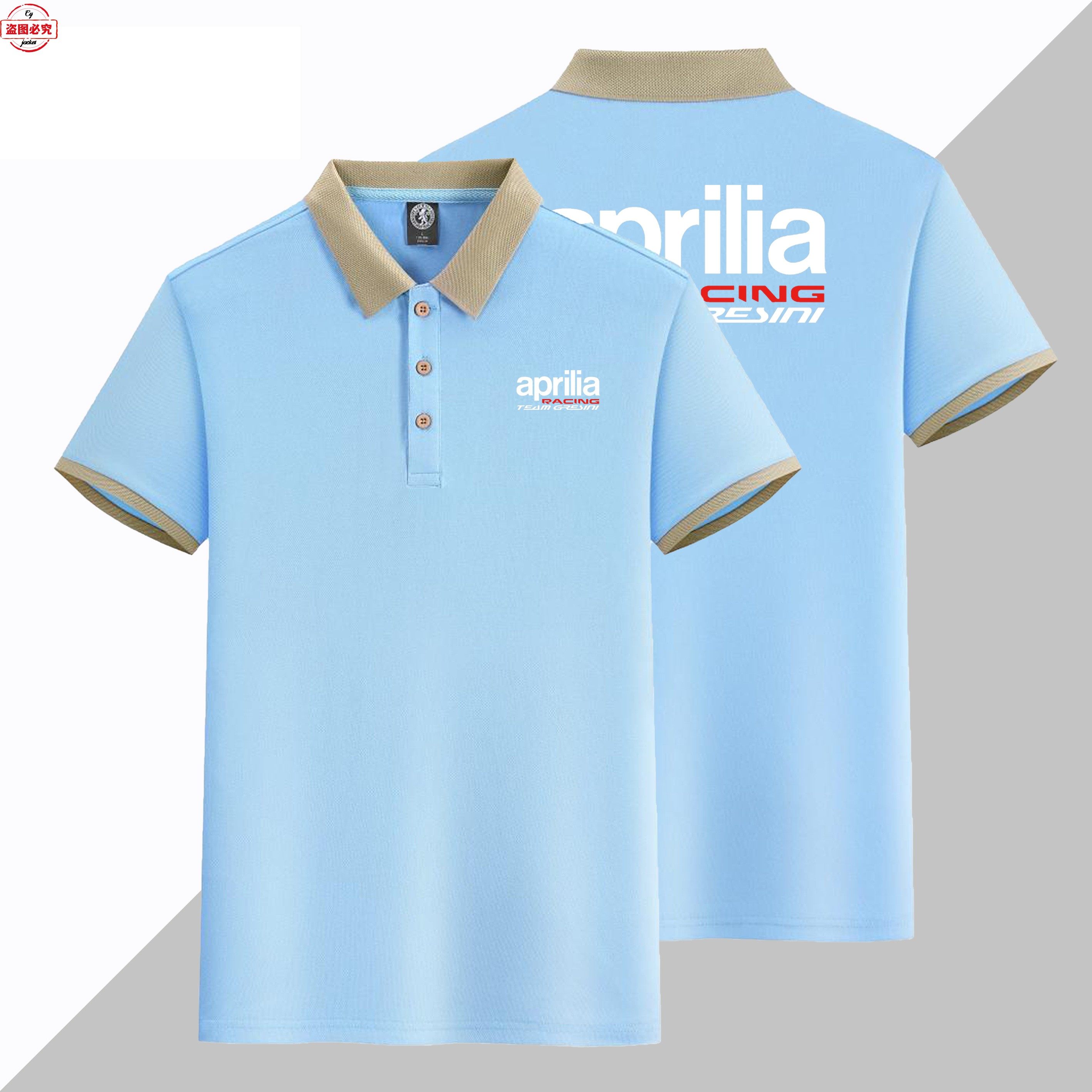 机车车标印花男士aprilia短袖运动t恤翻领Polo衫阿普利亚骑行服