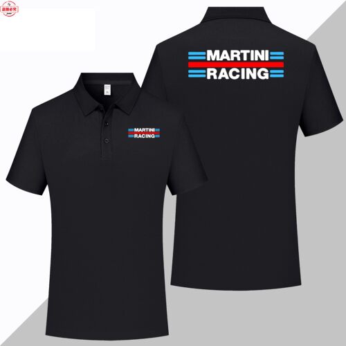 Martini Racing 标志印花赛车男短袖运动t恤翻领Polo衫商务工作服