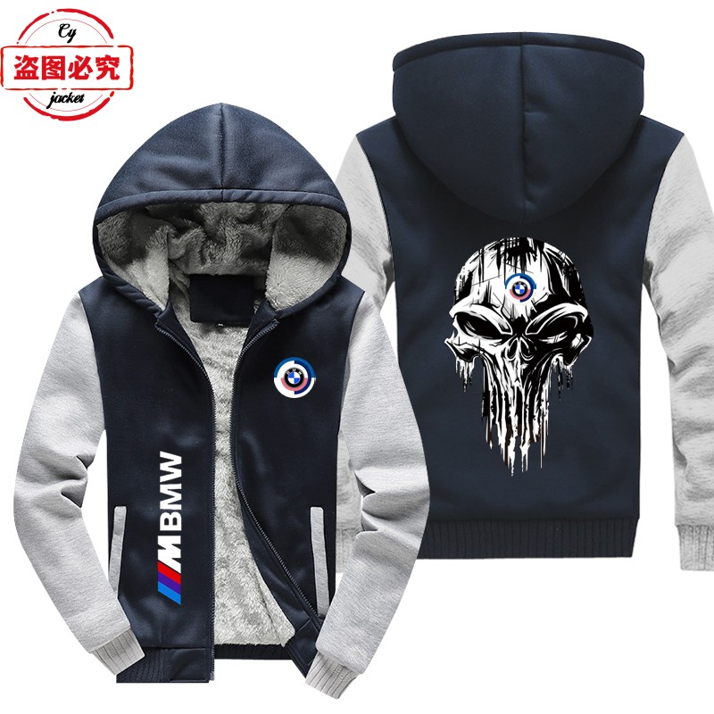 宝马logo机车骑行服男装上衣加绒卫衣BMW M-Power汽车印花赛车服