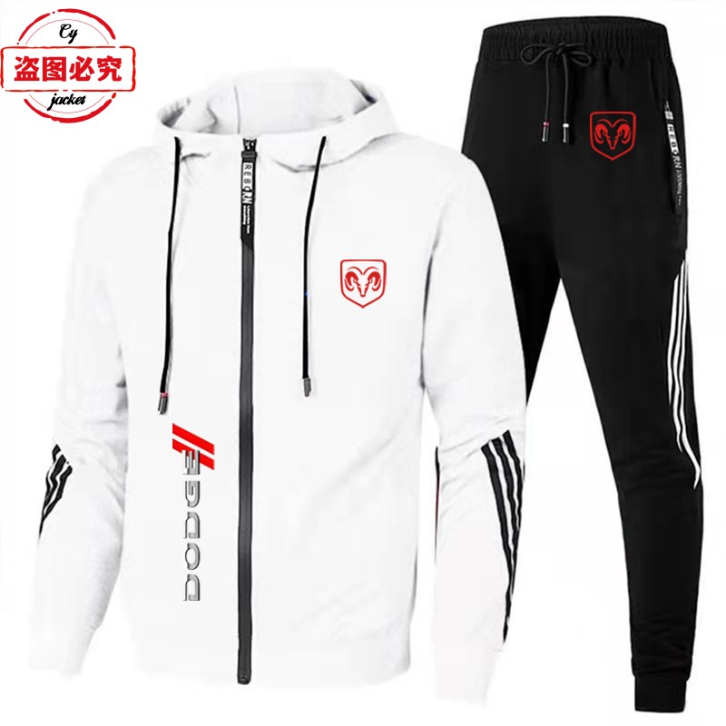 道奇车标赛车服休闲时尚户外运动服男士春秋套装道奇工作服团体服