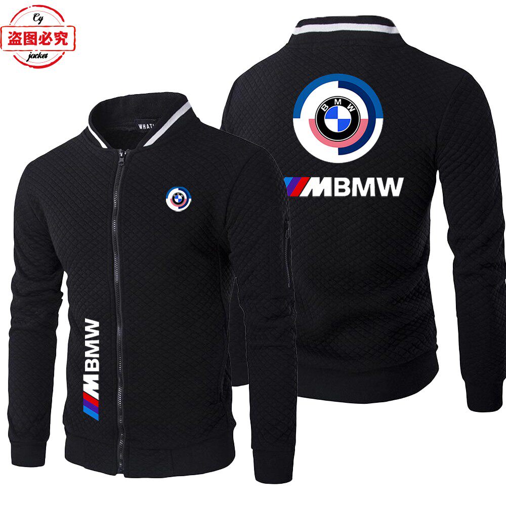 宝马机车logo印花赛车服外套男拉链立领夹克BMW M-Power夹克男装