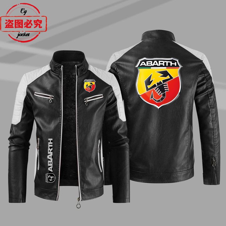 ABARTH汽车车标春秋皮夹克pu皮衣防风秋冬款男士夹克ABARTH工作服