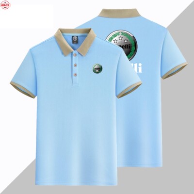 贝纳利摩托车LOGO印花男士Benelli骑行服短袖运动t恤翻领Polo衫