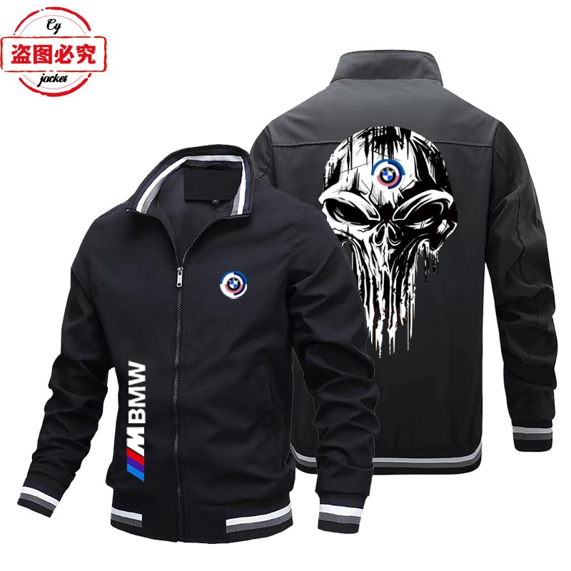 宝马机车logo印花赛车服外套男拉链立领夹克BMW M-Power夹克男装