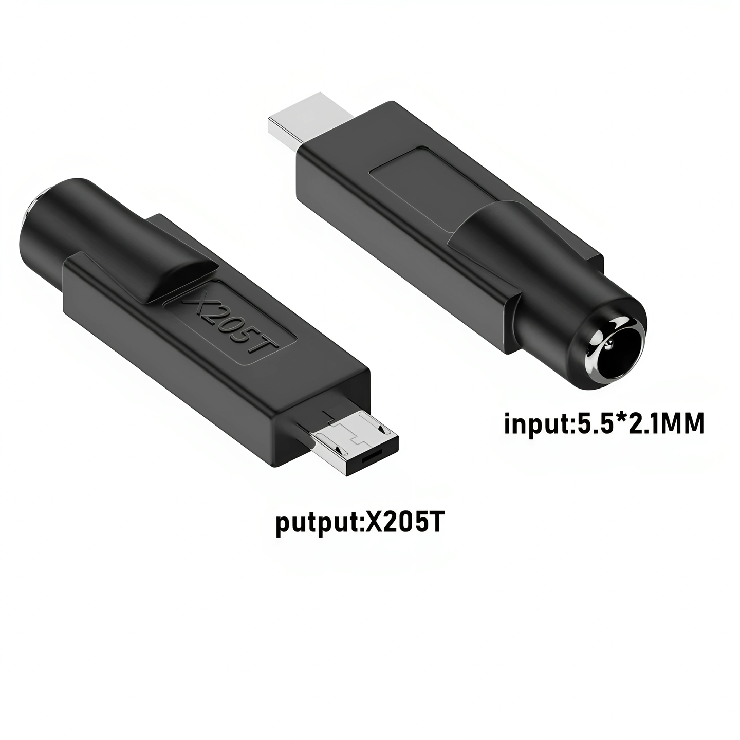 适用于华硕X205T笔记本电脑电源适配器DC5.5-2.1母转小方口转接头