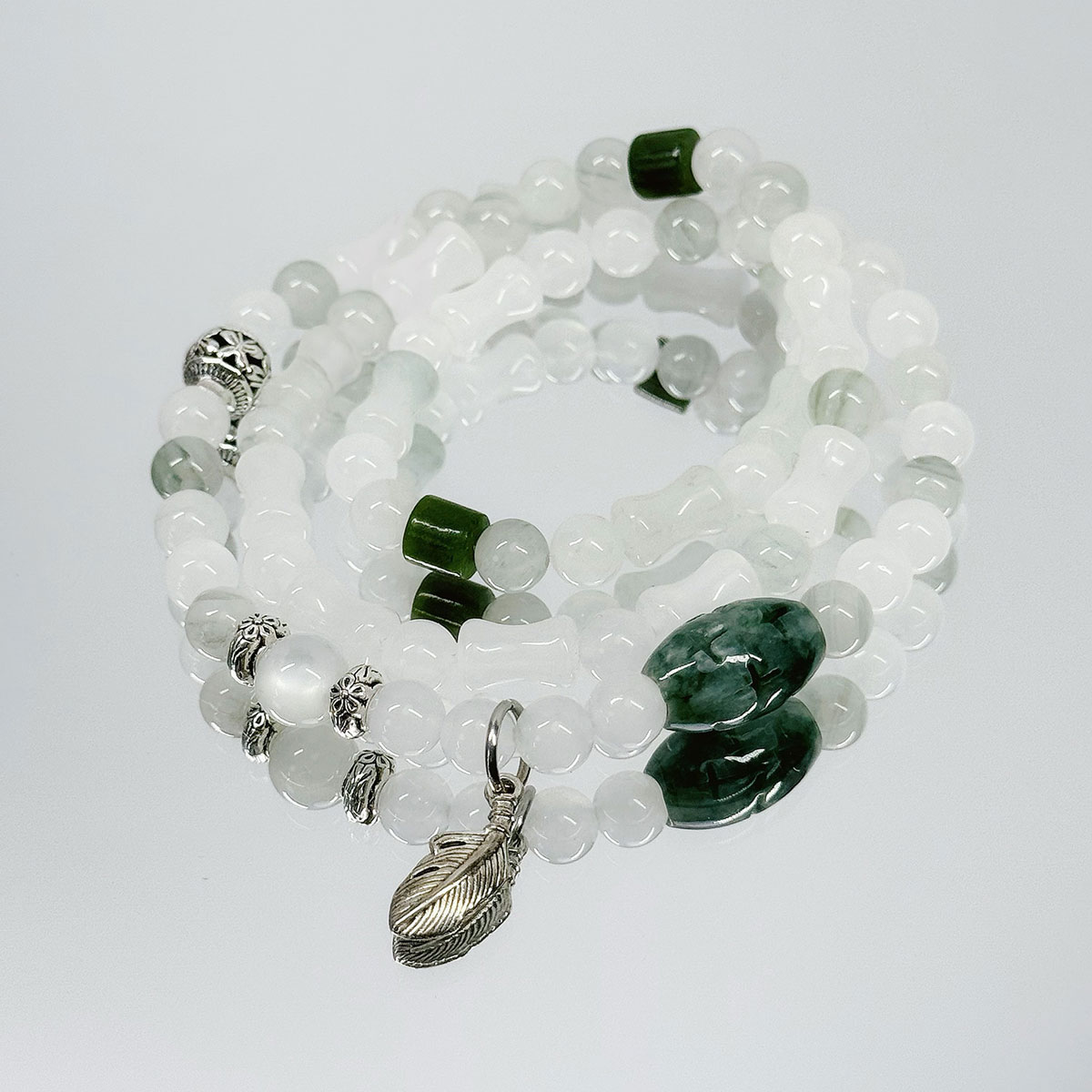 原创设计【春野】天山翠玉石手链