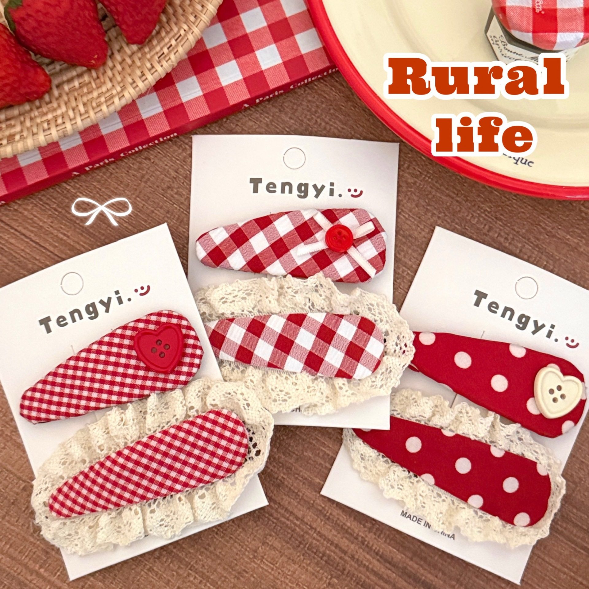 质量严选红色系格纹圆点蕾丝花边掰掰夹少女时尚百搭碎发夹甜美刘,饰品/流行首饰/时尚饰品新,发饰,淘宝优惠券,粉丝福利购,淘宝优惠卷