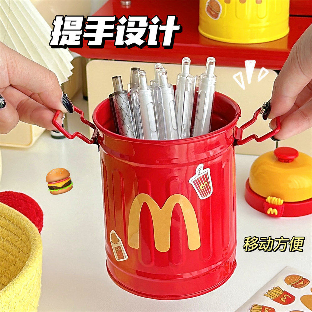 小商品美式复古麦当当高颜值笔筒创意收纳桶铁艺简约风可爱办公室,文具电教/文化用品/商务用品,笔筒,淘宝优惠券,粉丝福利购,淘宝优惠卷