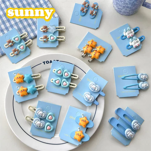 Креативная мультяшная заколка для волос, шпильки для волос, челка, с медвежатами