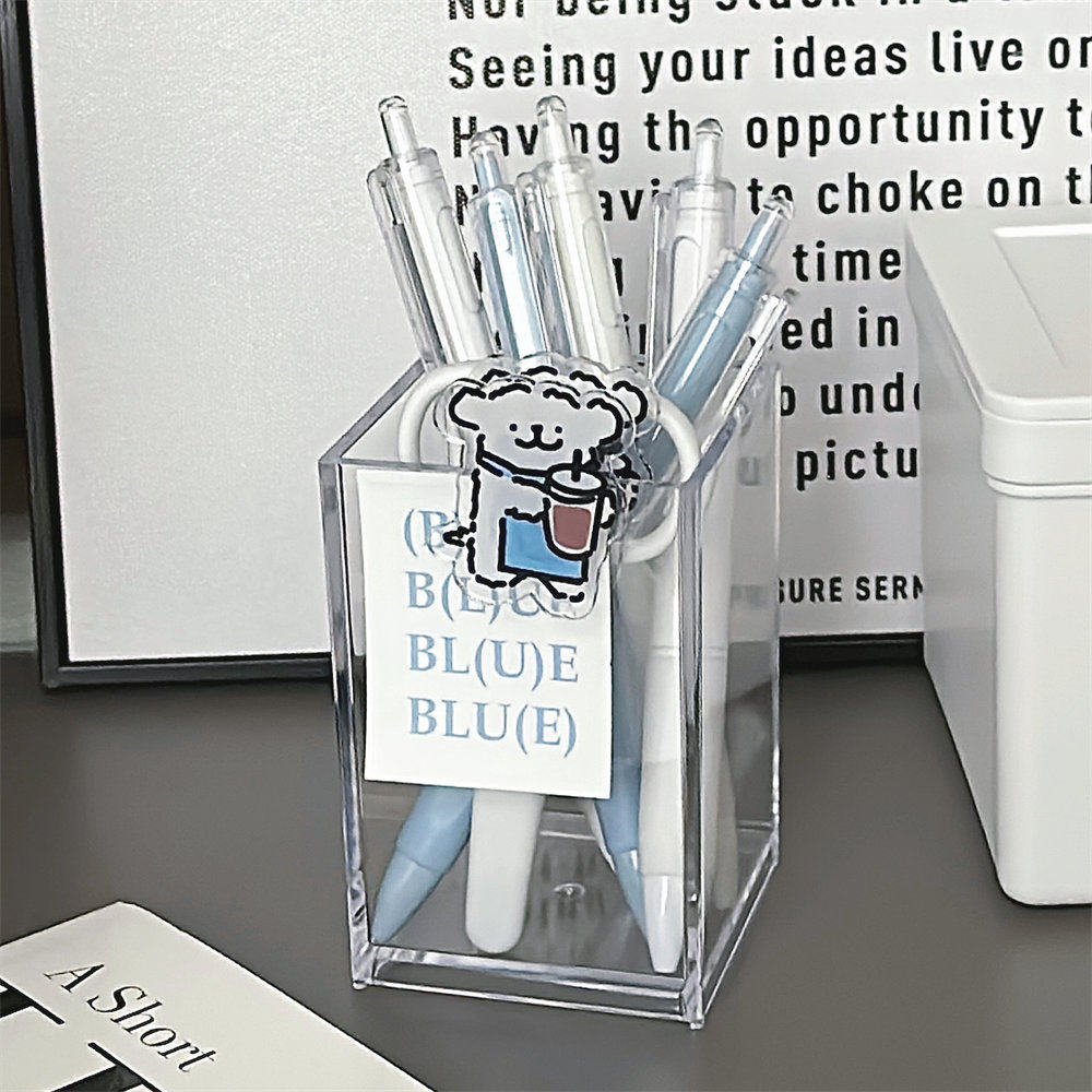 夜市爆款ins无印风透明亚克力笔筒办公室桌面文具收纳盒学生化妆,文具电教/文化用品/商务用品,笔筒,淘宝优惠券,粉丝福利购,淘宝优惠卷
