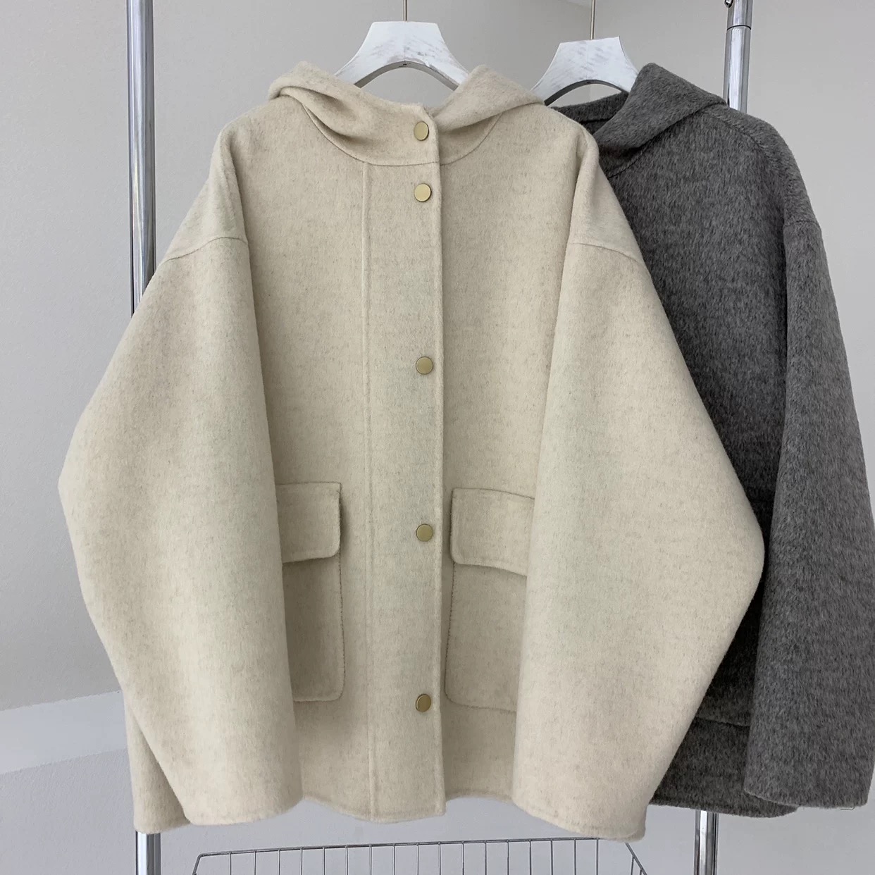 【小二推荐】连帽宽松韩系大衣