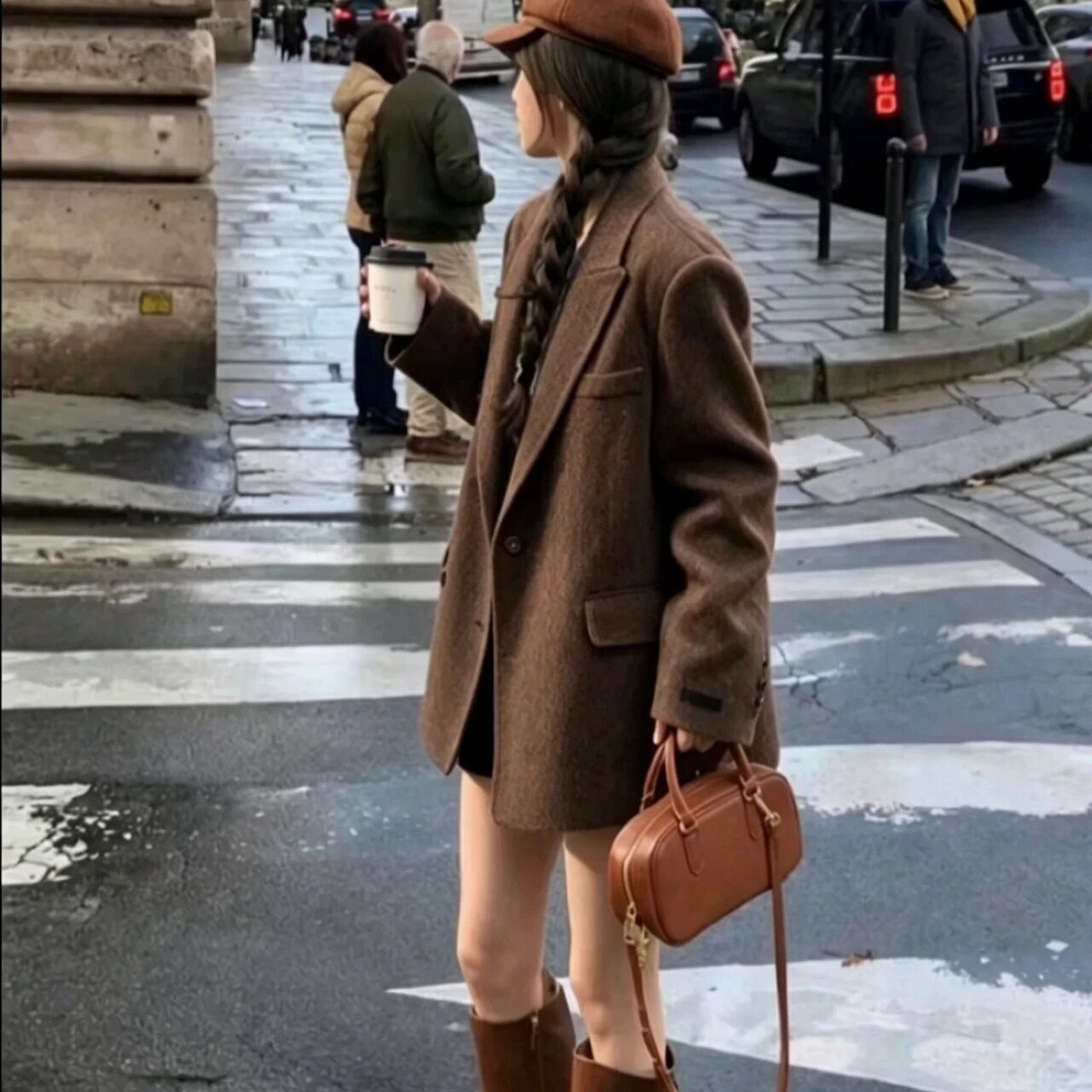 2026年秋冬美拉德宽松百搭羊毛呢子西装外套女秋冬英伦复古高级感