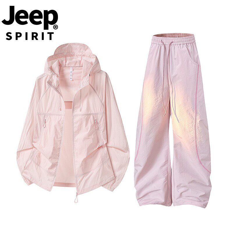 JEEP吉普巨好看户外休闲防晒服套装男女款夏季专业防紫外线两件套
