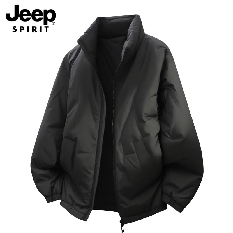 JEEPSPIRIT吉普男女秋冬季立领白鸭绒保暖宽松潮流百搭羽绒服外套