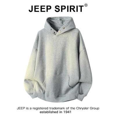 JEEPSPIRIT吉普美式高街重磅连帽卫衣男款上衣宽松oversize外套