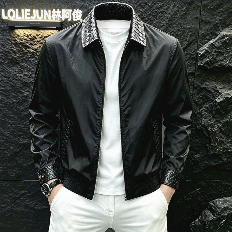 LOLIEJUN/林阿俊男秋季休闲外套高级感男装翻领美式夹克新款上衣