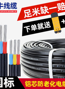 2芯3芯电缆线铝芯电线461016平方架空铝线铝护套2芯4平方足50米