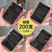 流行黑掐子别针小发夹卡发饰品盘头发夹发卡子黑色小卡子黑夹子平