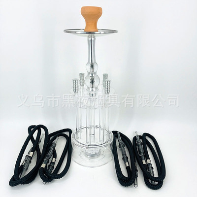 跨境电商阿拉伯水烟亚克力多管四管加特林Hookah shisha水烟壶配
