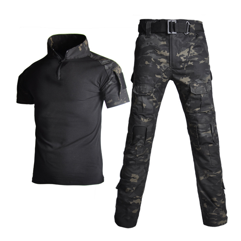 涵野厂家批发青蛙训练服青蛙服F迷彩服短袖蛙服作训服套装无护具