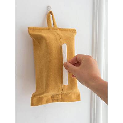 纸巾布套挂绳布艺纸巾盒简约ins风客厅家用桌面车载抽纸袋挂式