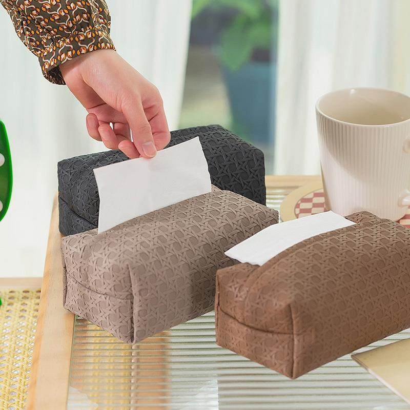 轻奢高级藤编纹纸巾盒防水皮抽纸收纳盒客厅卧室大容量皮质纸巾盒,收纳整理,纸巾盒,淘宝优惠券,粉丝福利购,淘宝优惠卷