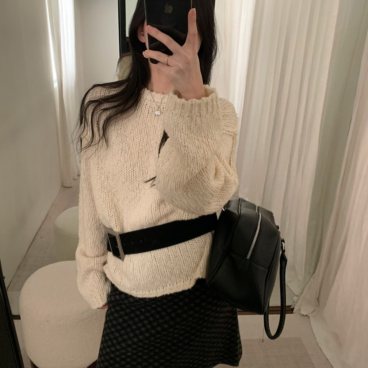 umpling.饺子家-空设计感针织衫保暖毛衣（含50.0羊毛）010-25700