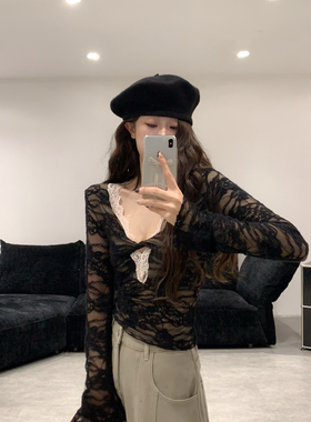 VANESSA-磨毛火爆纽结蕾丝小衫257286