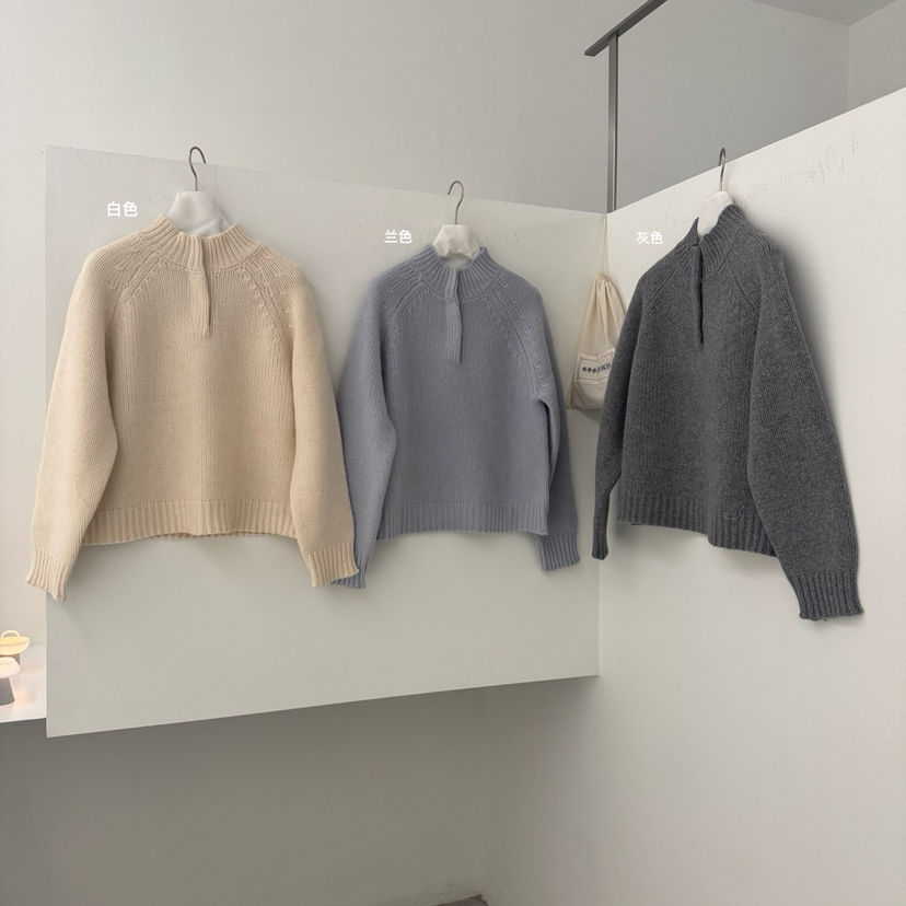 手严选-清潭洞-领插肩袖洋气百搭显瘦保暖毛衣（含100羊毛）25702