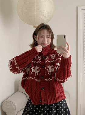 Flower & April-套2025冬季新款韩系新年氛围感软糯保暖毛衣90021