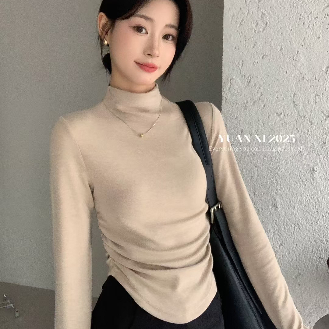 元熙法式温柔半高领修身长袖打底衫YS53091