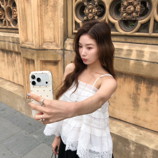 单背心 sea 温柔奶油色系荷叶边设计感吊带背心 salt 26327 sand